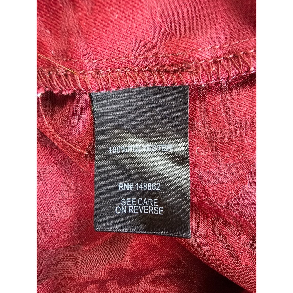 Torrid Blouse Top Womens 2 Maroon Sheer Floral Lace Overlay Keyhole Back Party - Picture 6 of 15